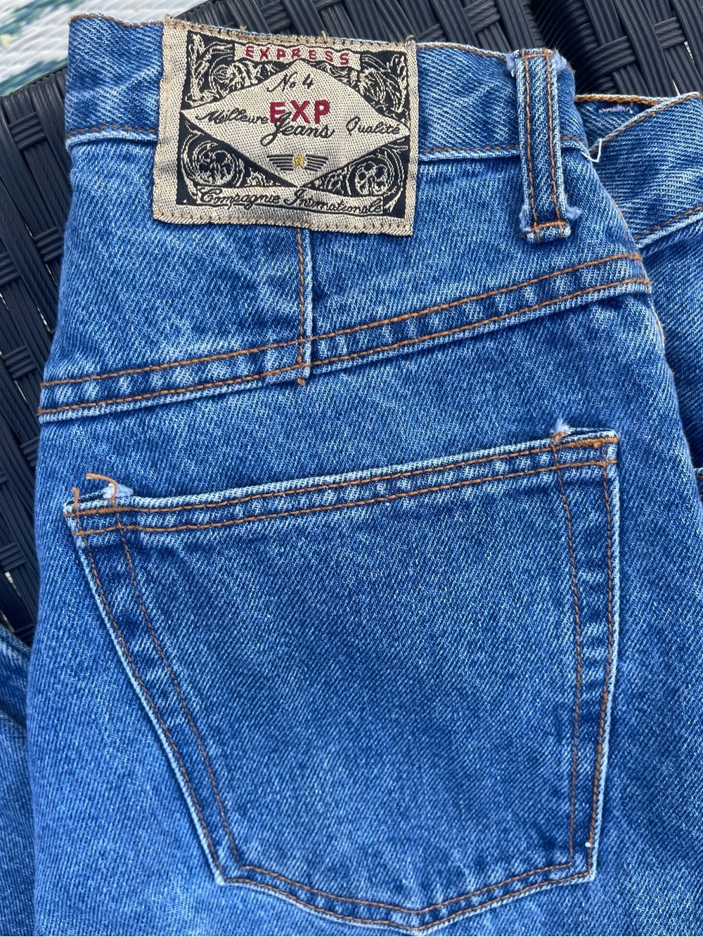 Vintage 1997-1999 Express High-Rise Blue Denim Jeans with EXP patches